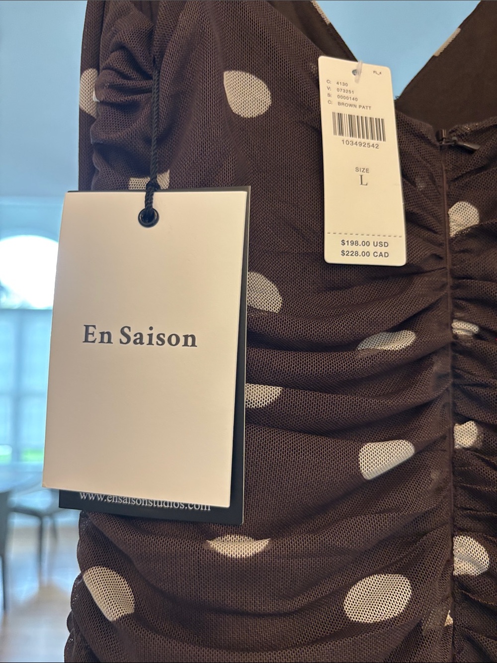 En Saison Brown Polka Dot Maxi Dress Anthropologie - Picture 8 of 9